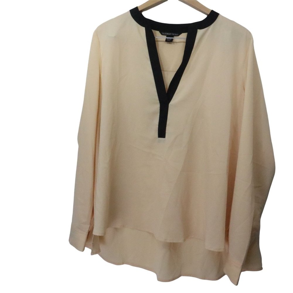 Victoria Secret blouse Beige long sleeve Size M